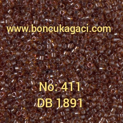 NO:411 Miyuki Delica Boncuk 11/0 DB1891 Şeffaf Kahverengi
