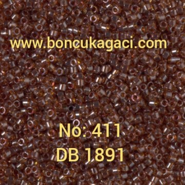 NO:411 Miyuki Delica Boncuk 11/0 DB1891 Şeffaf Kahverengi