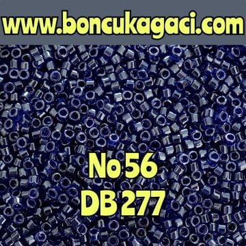 NO:056 Miyuki Delica Boncuk 11/0 DB0277 İçi Boyalı Şeffaf Lacivert