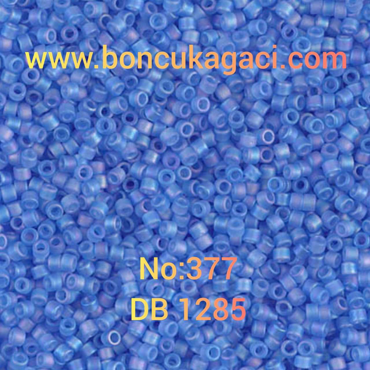 NO:377 Miyuki Delica , Miyuki Boncuk 11/0 DB1285 Yanar Döner Mat Açık Mavi