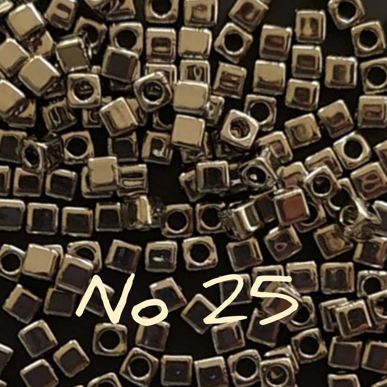 1.8 mm No:25 5 gr Miyuki Küp Boncuk , Miyuki Square Boncuk Paladyum Kaplama