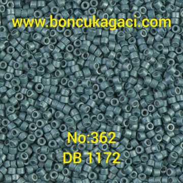 NO:362 Miyuki Delica , Miyuki Boncuk 11/0 DB1173 Kaplama Mat Turkuaz
