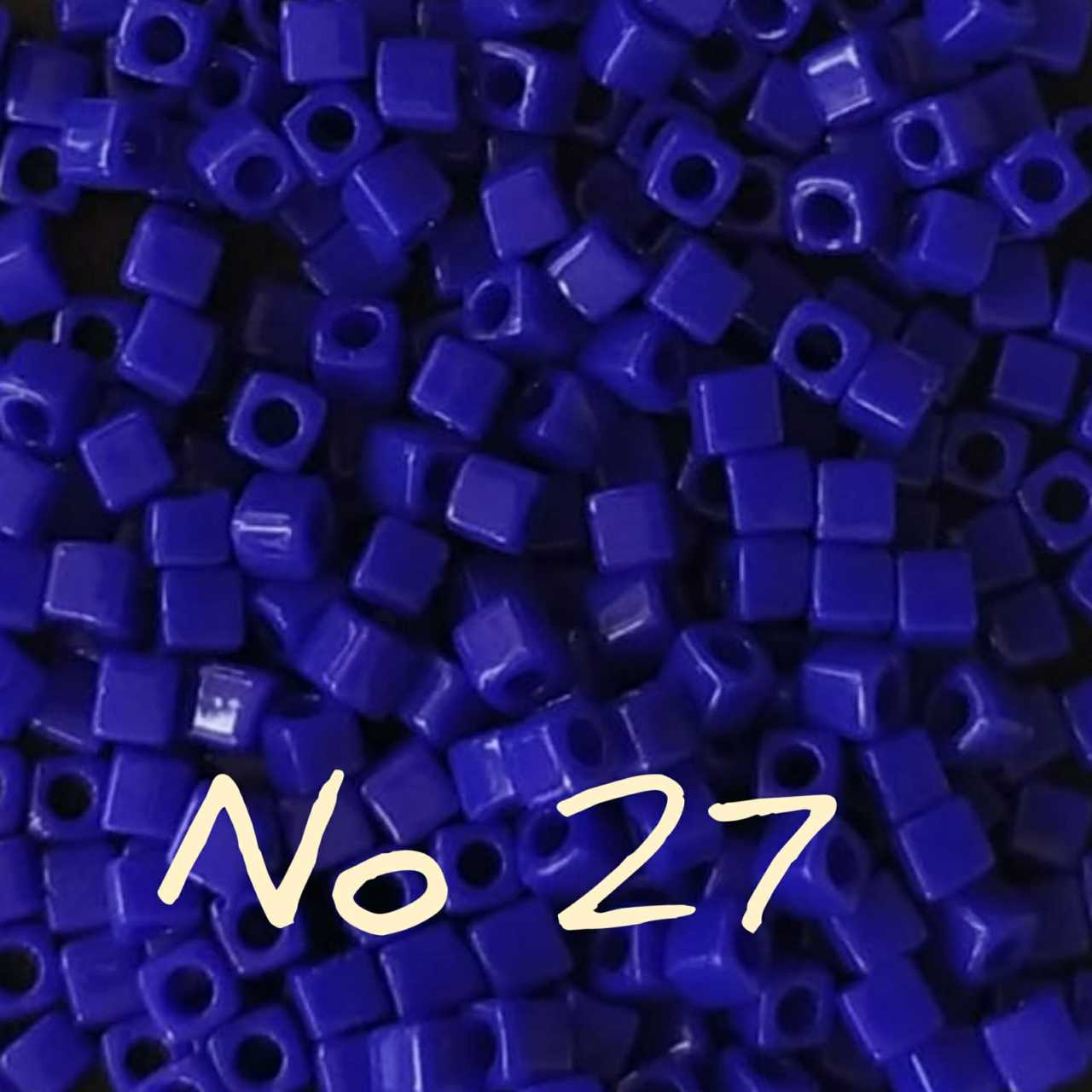 1.8 mm No:27 Miyuki Küp Boncuk , Miyuki Square Boncuk 5 gr Saks Mavi