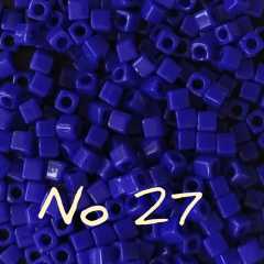 1.8 mm No:27 Miyuki Küp Boncuk , Miyuki Square Boncuk 5 gr Saks Mavi