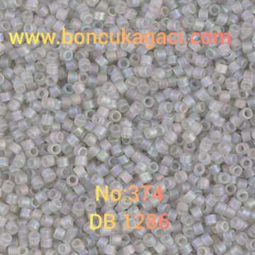 NO:374 Miyuki Delica Boncuk 11/0 DB1286 Yanar Döner Mat Gri Mavi