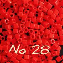 1.8 mm No:28 Miyuki Küp Boncuk , Miyuki Square Boncuk 5 gr Kırmızı