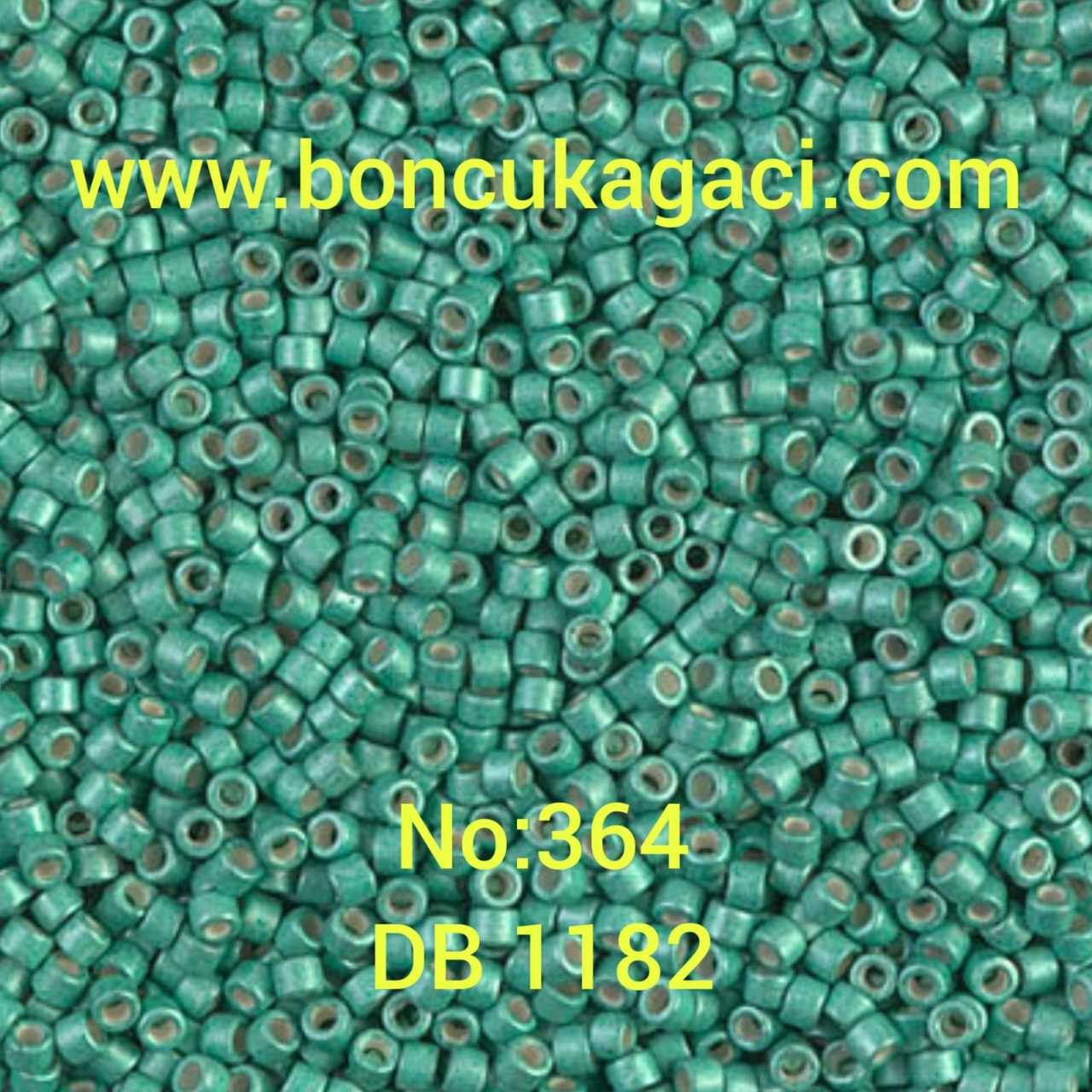NO:364 Miyuki Delica , Miyuki Boncuk 11/0 DB1182 Mat Kaplama Turkuaz Yeşil