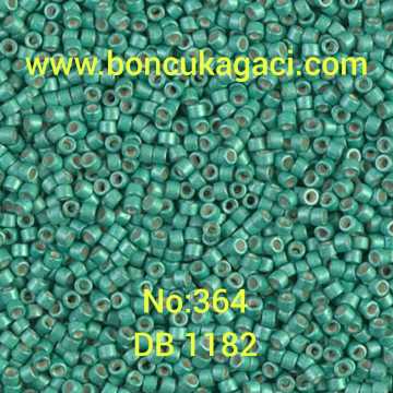 NO:364 Miyuki Delica , Miyuki Boncuk 11/0 DB1182 Mat Kaplama Turkuaz Yeşil