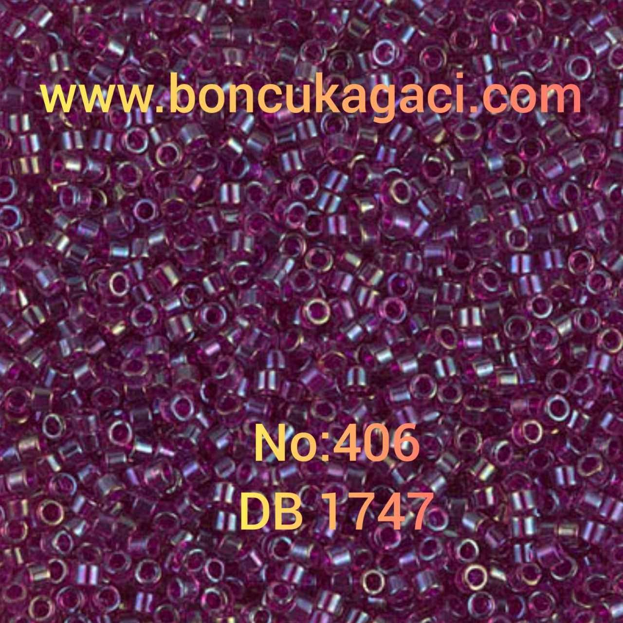 NO:406 Miyuki Delica , Miyuki Boncuk 11/0 DB1747 Yanar Döner Yarı Şeffaf Mor
