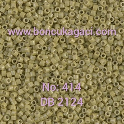 NO:414 Miyuki Delica , Miyuki Boncuk 11/0 DB2124 Opak Açık Haki Yeşil