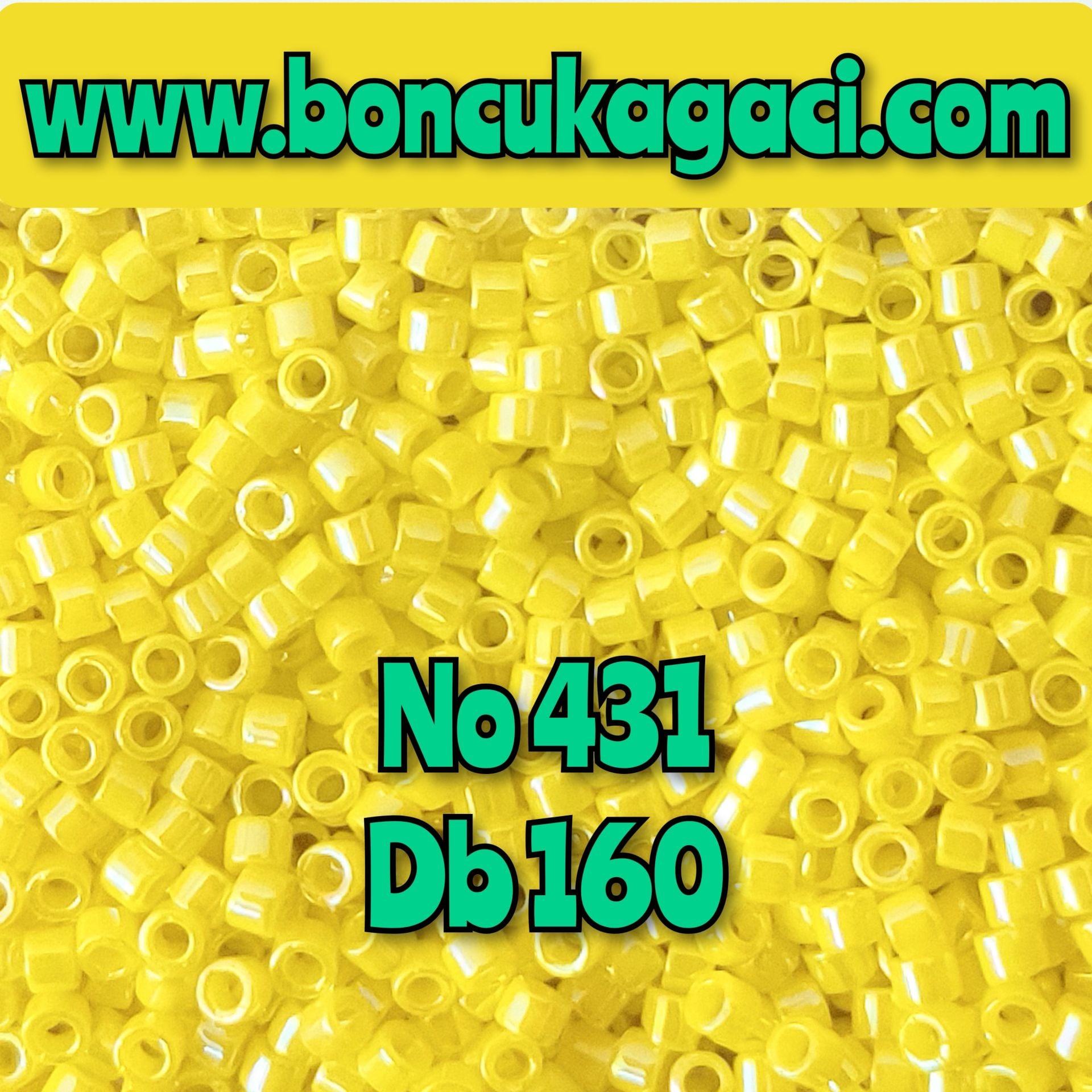 NO:431 (Eski no 1012) Miyuki Delica , Miyuki Boncuk 11/0 DB160 Opak Parlak Rainbow Sarı