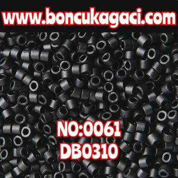 NO:061 Miyuki Delica Boncuk 11/0 DB0310 Opak Mat Siyah