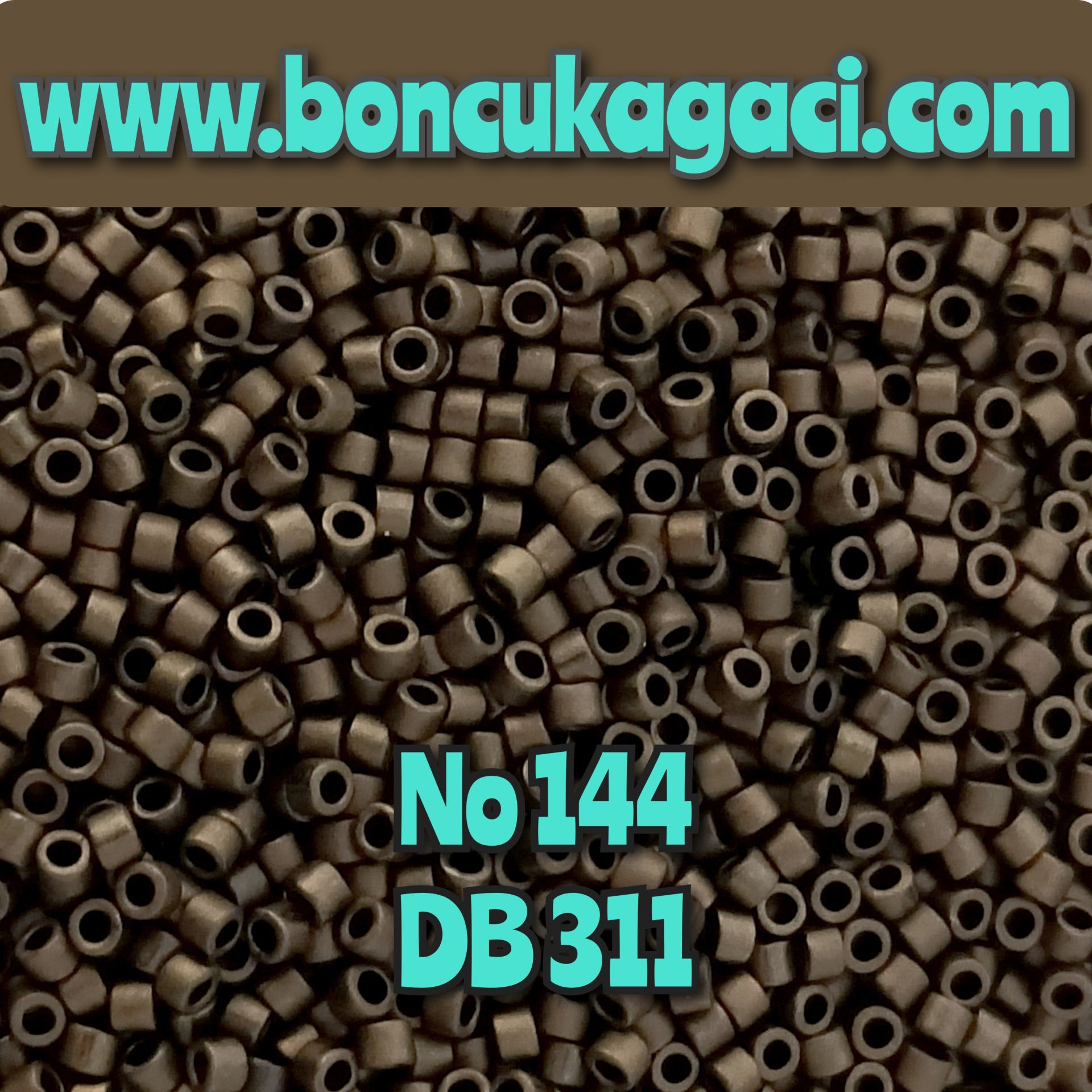 NO:144 Miyuki Delica Boncuk Opak Mat Metalik Koyu Bronz 11/0 DB311