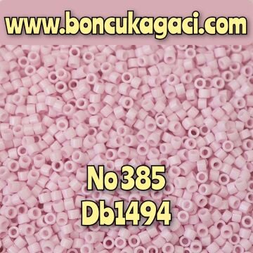 NO:385 Miyuki Delica , Miyuki Boncuk 11/0 DB1494 Opak Açık Pembe
