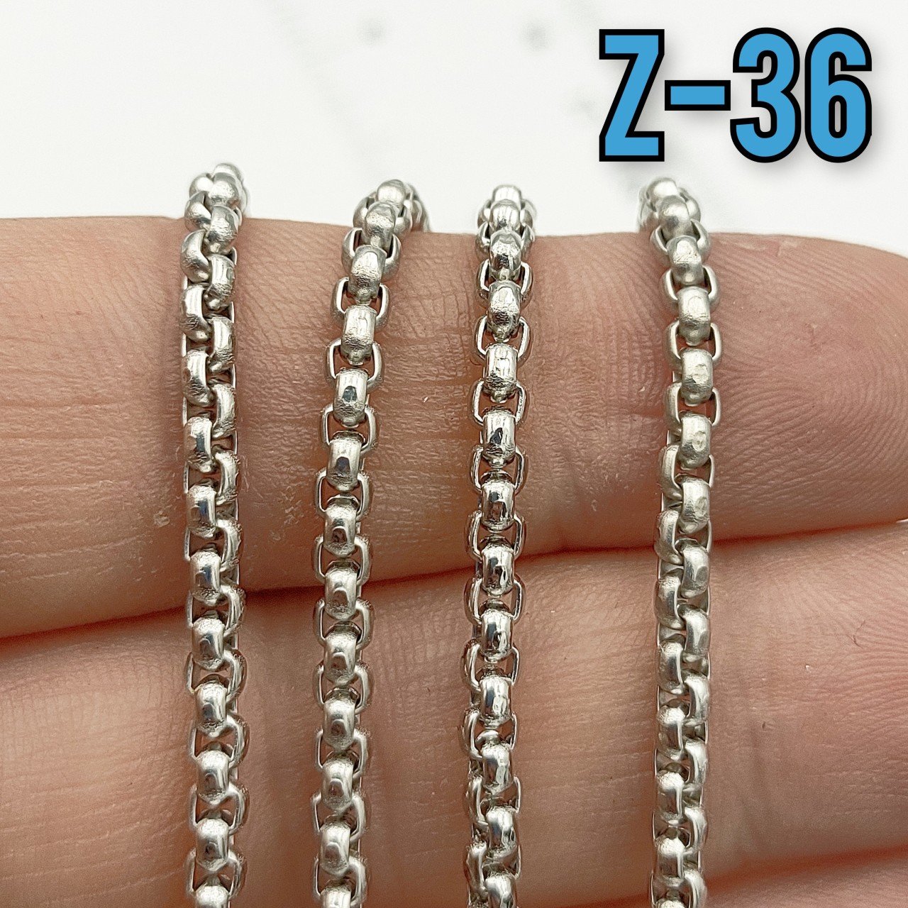 No : 036 Gümüş Renk Box Zincir 3 mm