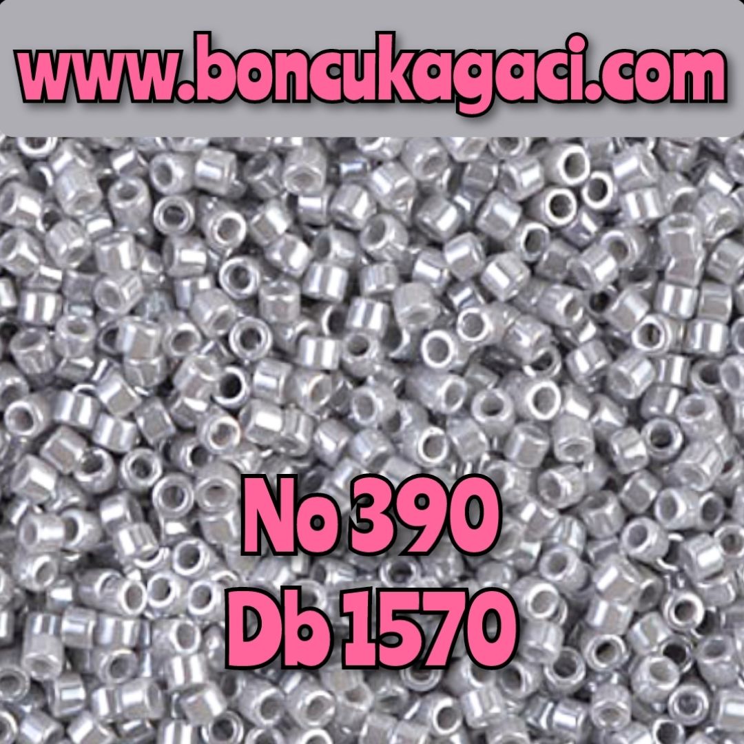 NO:390 Miyuki Delica Boncuk 11/0 DB1570 Parlak Gri