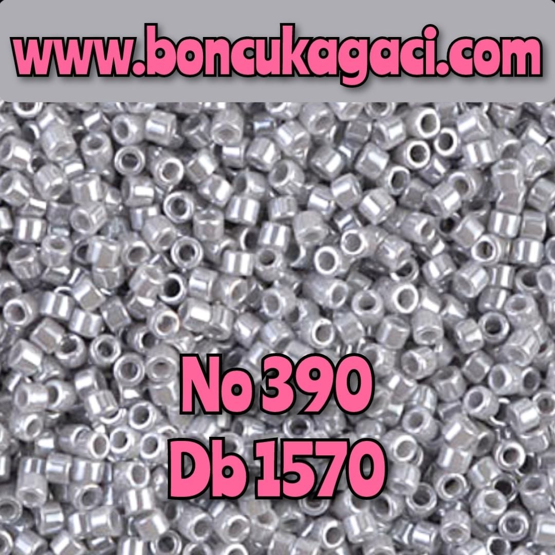NO:390 Miyuki Delica Boncuk 11/0 DB1570 Parlak Gri