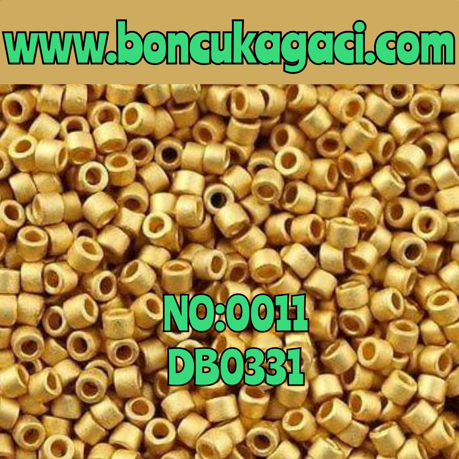 NO:011 Miyuki Delica Boncuk 11/0 DB0331 24 Ayar Mat Altın Kaplama
