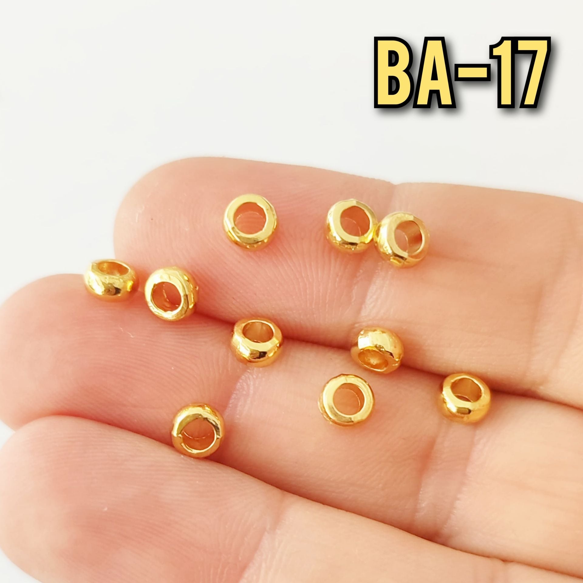 BA 17 24 Ayar Altın Kaplama Boncuk Arası 5 mm (geniş delik)