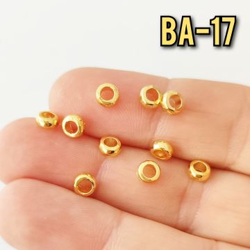 BA 17 24 Ayar Altın Kaplama Boncuk Arası 5 mm (geniş delik)