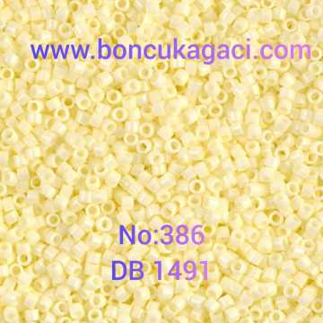 NO:386 Miyuki Delica , Miyuki Boncuk 11/0 DB1491 Opak Açık Sarı