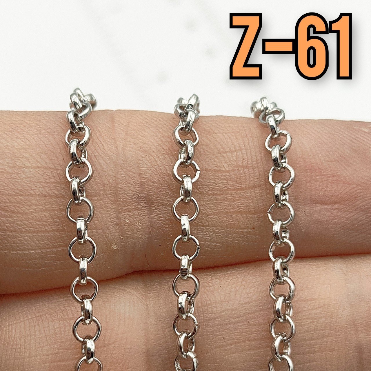 No : 061 Gümüş Renk Doç Zincir 3 mm