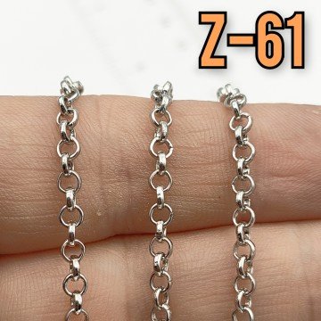 No : 061 Gümüş Renk Doç Zincir 3 mm