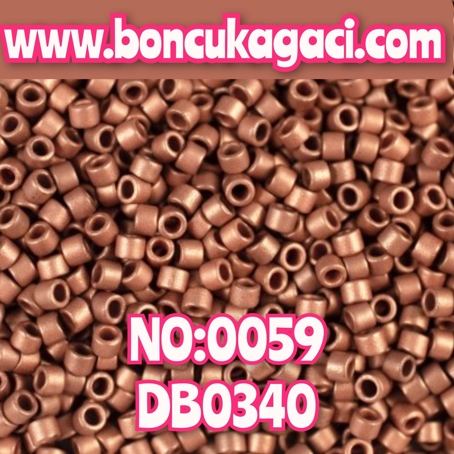 NO:059 Miyuki Delica Boncuk 11/0 DB0340 Mat Bakır Kaplama