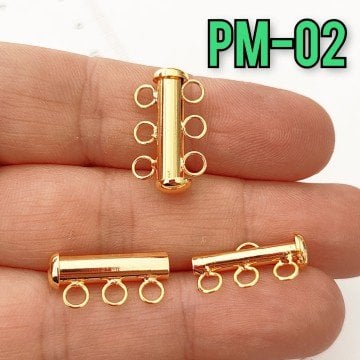 PM-02 3 Halkalı Altın Kaplama Pirinç Sürgülü Kapama