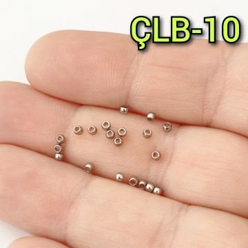 ÇLB-10 A Kalite Gümüş Renk 316L Çelik Bit Boncuk 2 mm