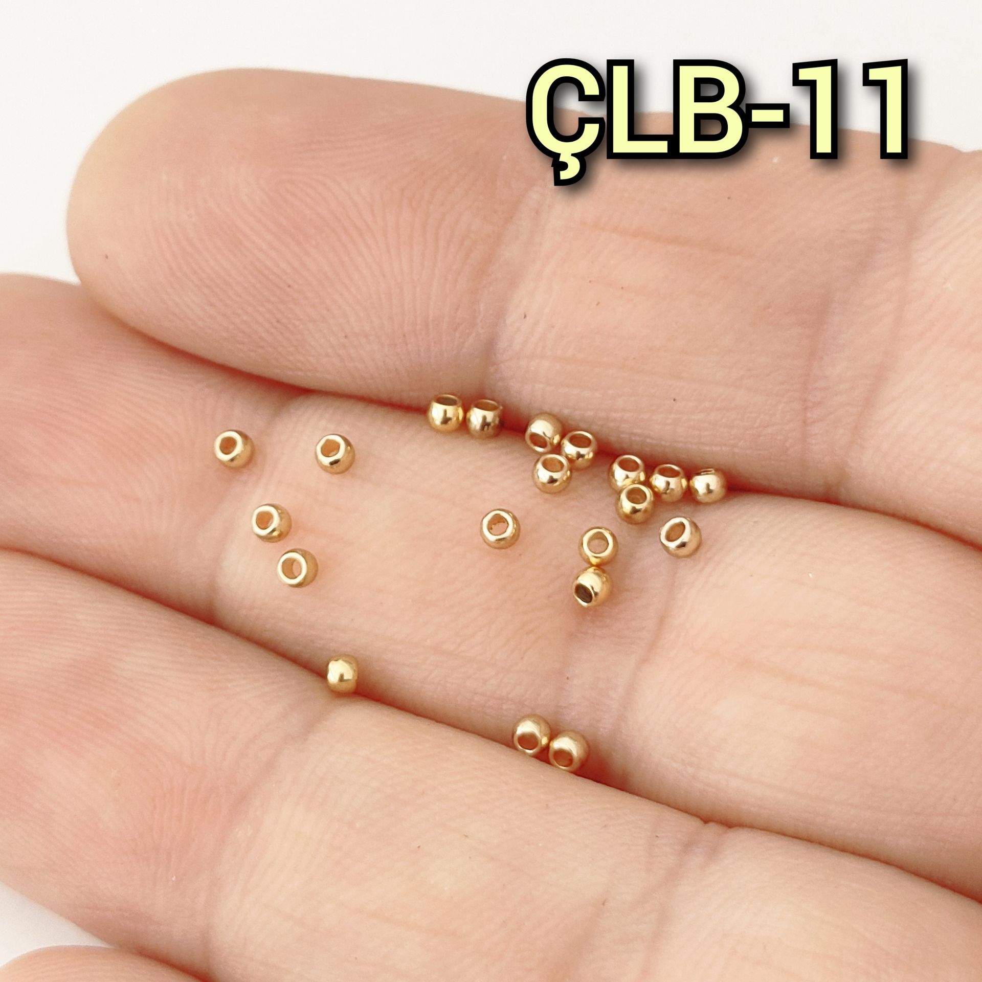 ÇLB-11 B Kalite Kaplama Altın Renk 316L Çelik Bit Boncuk 2 mm