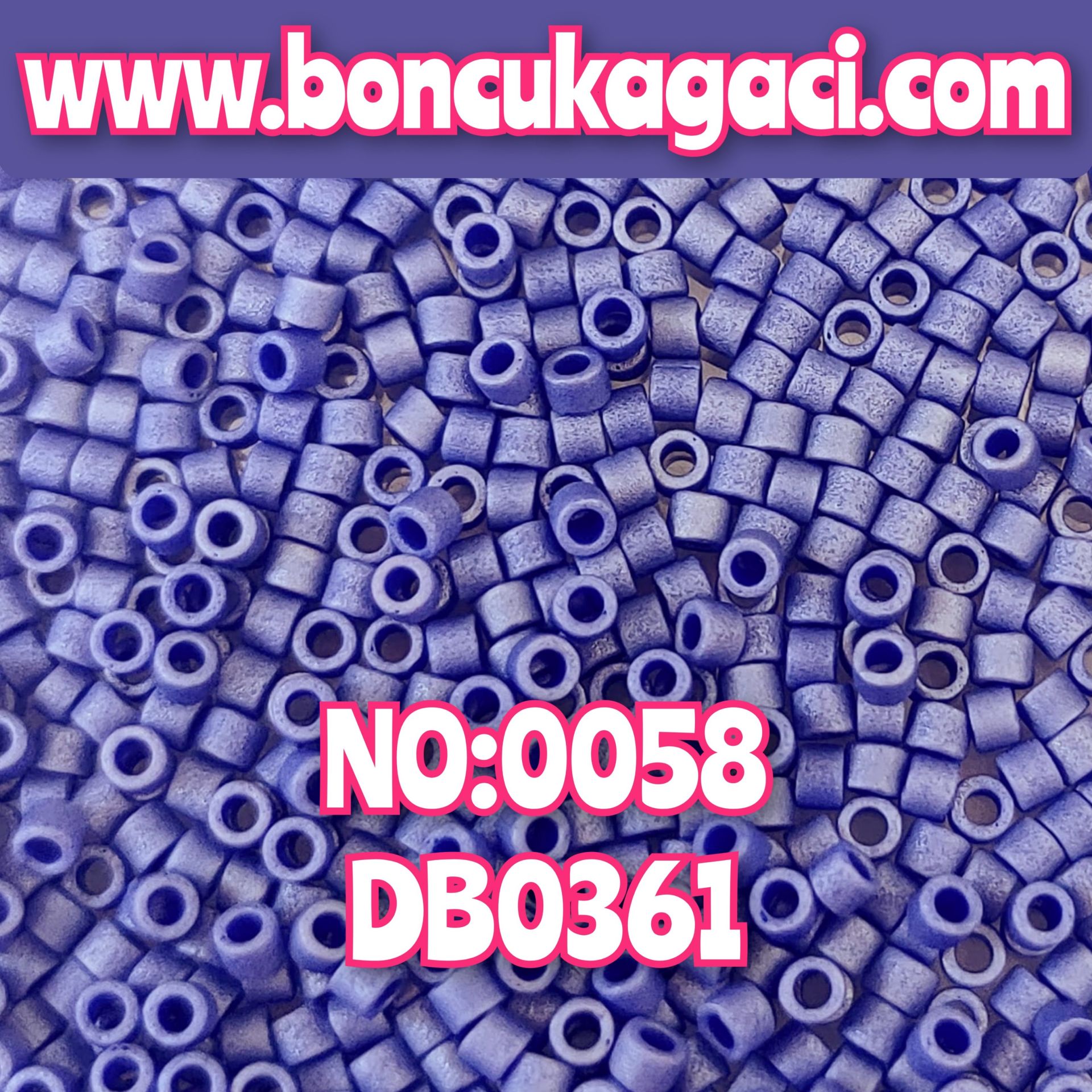 NO:058 Miyuki Delica Boncuk 11/0 DB0361 Opak Mat Açık Lacivert