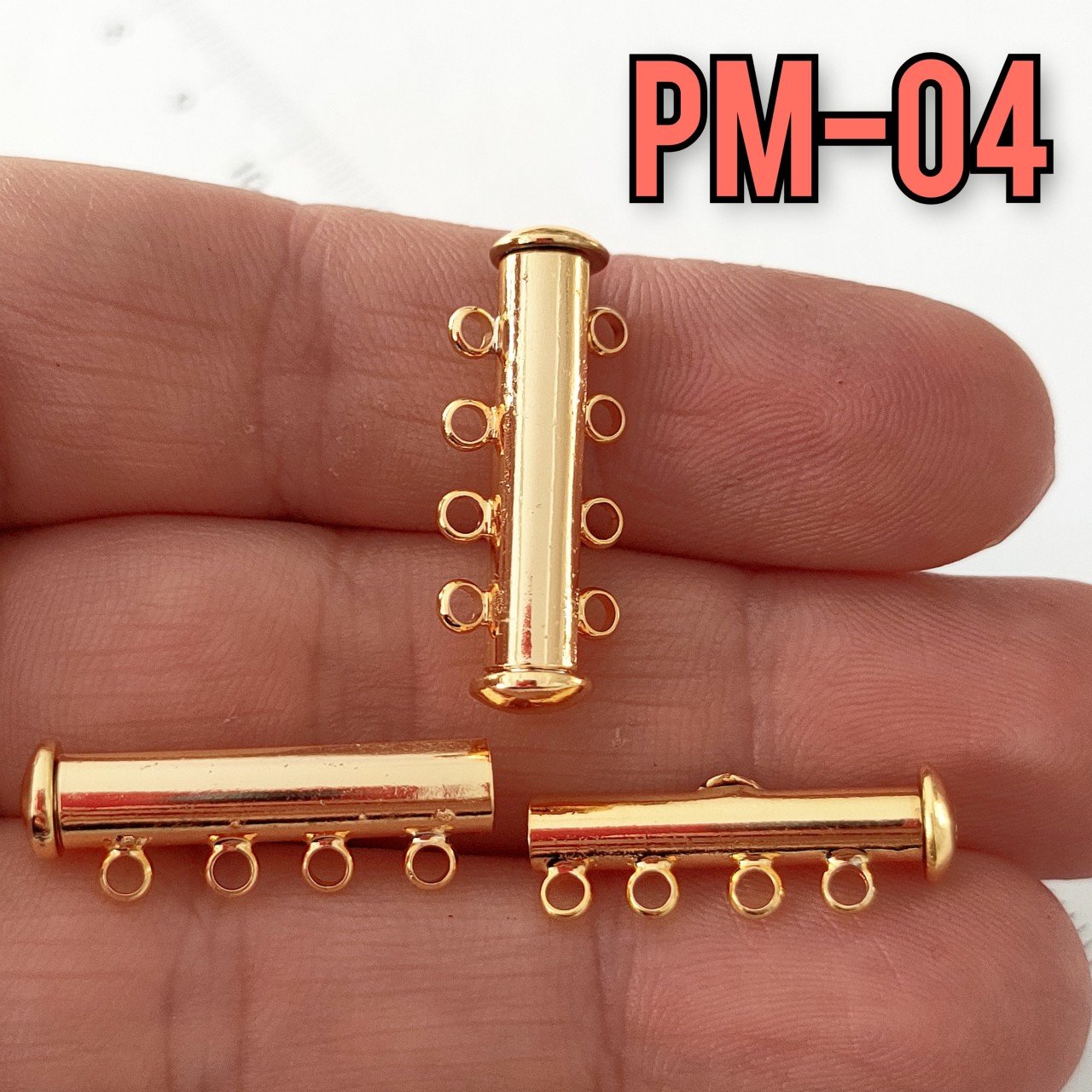 PM-04 4 Halkalı Altın Kaplama Pirinç Sürgülü Kapama