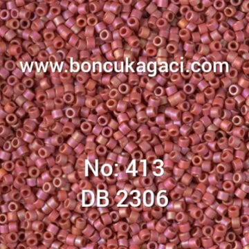 NO:413 Miyuki Delica , Miyuki Boncuk 11/0 DB2306 Mat Rainbow Gül Kurusu