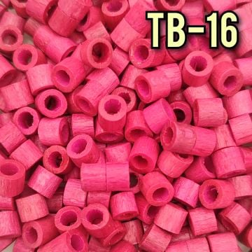 TB-016 Fuşya Renk Rondel Kesim Ahşap Boncuk 5,5*6,5 mm