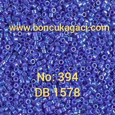 NO:394 Miyuki Delica , Miyuki Boncuk 11/0 DB1578 Yanar Döner Mavi