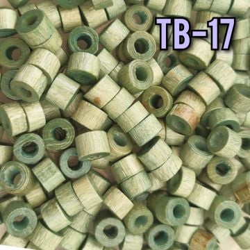 TB-017 Zeytin Yeşil Renk Rondel Kesim Ahşap Boncuk 4,8*7 mm