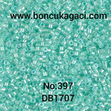 NO:397 Miyuki Delica , Miyuki Boncuk 11/0 DB1707 Şeffaf Su Yeşili