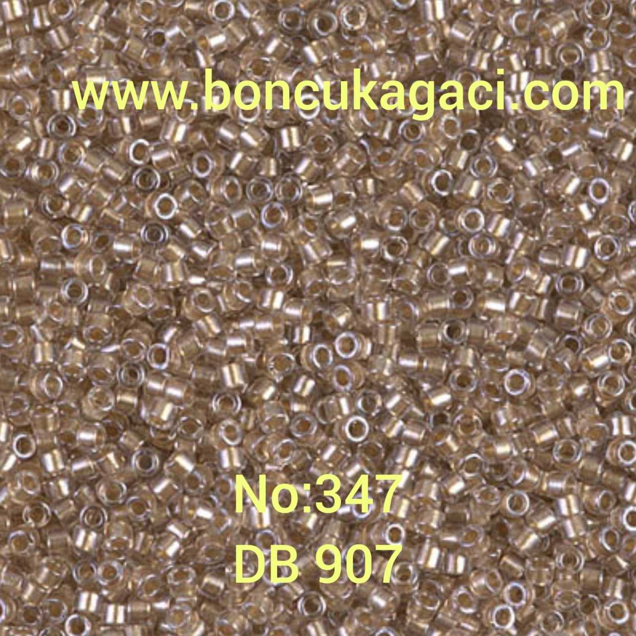 NO:347 Miyuki Delica Boncuk 11/0 DB907 Sedefli Şeffaf Bal Rengi