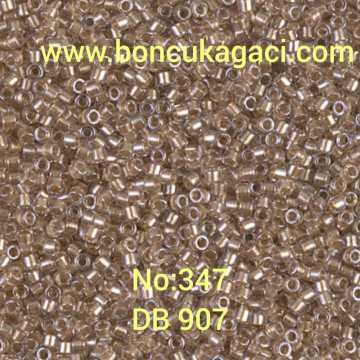 NO:347 Miyuki Delica Boncuk 11/0 DB907 Sedefli Şeffaf Bal Rengi