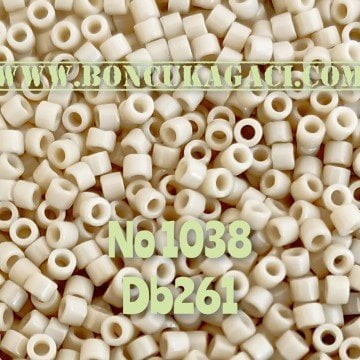 NO:1038 Miyuki Delica , Miyuki Boncuk 11/0 DB261 Opak  Keten Beyaz
