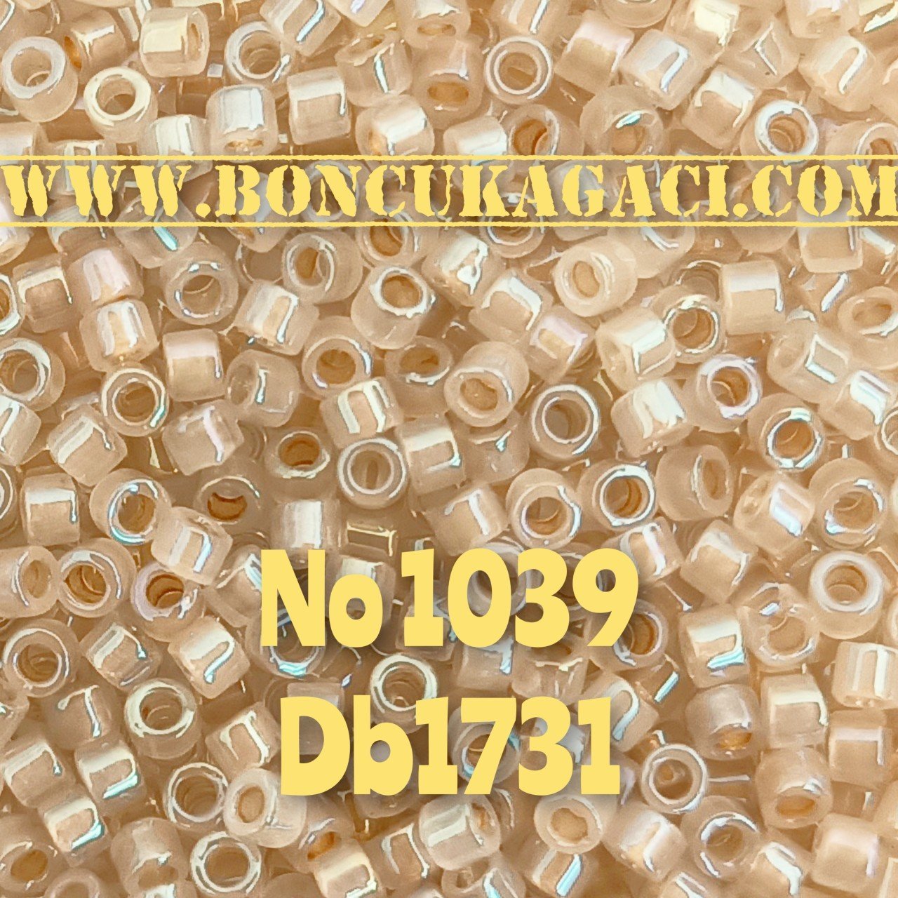 NO:1039 Miyuki Delica , Miyuki Boncuk 11/0 DB1731 Rainbow Opal Bej