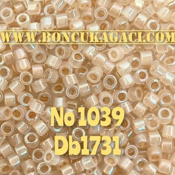 NO:1039 Miyuki Delica , Miyuki Boncuk 11/0 DB1731 Rainbow Opal Bej