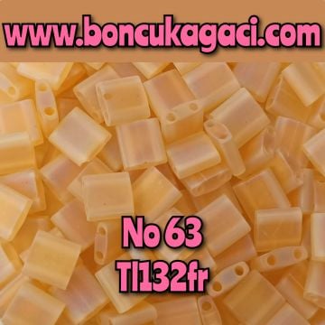 No: 63 Miyuki Boncuk , MİYUKİ TİLA  BONCUK TL132fr Yarı Şeffaf Mat Yanar Döner Sarı 5 gr