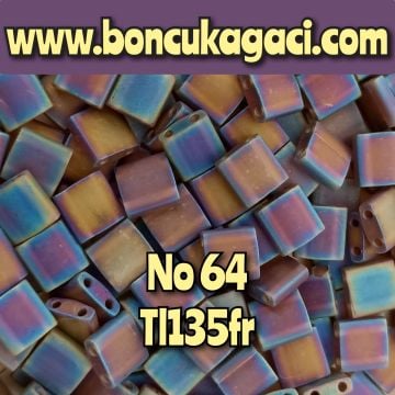 No: 64 Miyuki Boncuk , MİYUKİ TİLA  BONCUK TL135fr Yarı Şeffaf Mat Yanar Döner 5 gr