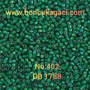 NO:402 Miyuki Delica , Miyuki Boncuk 11/0 DB1788 Alacalı Yeşil