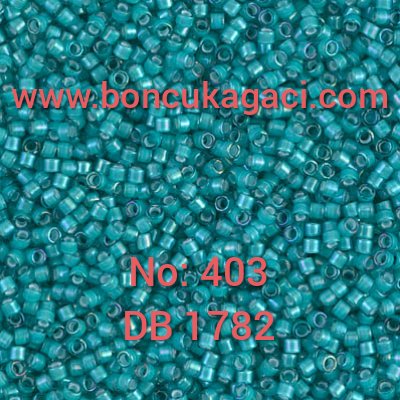 NO:403 Miyuki Delica , Miyuki Boncuk 11/0 DB1782 Alacalı Yeşil