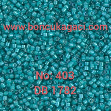 NO:403 Miyuki Delica , Miyuki Boncuk 11/0 DB1782 Alacalı Yeşil