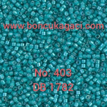 NO:403 Miyuki Delica , Miyuki Boncuk 11/0 DB1782 Alacalı Yeşil