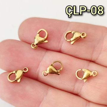 ÇLP-08 A Kalite Kaplama Altın Renk 316L Cerrahi Çelik Papağan 502 (11mm)